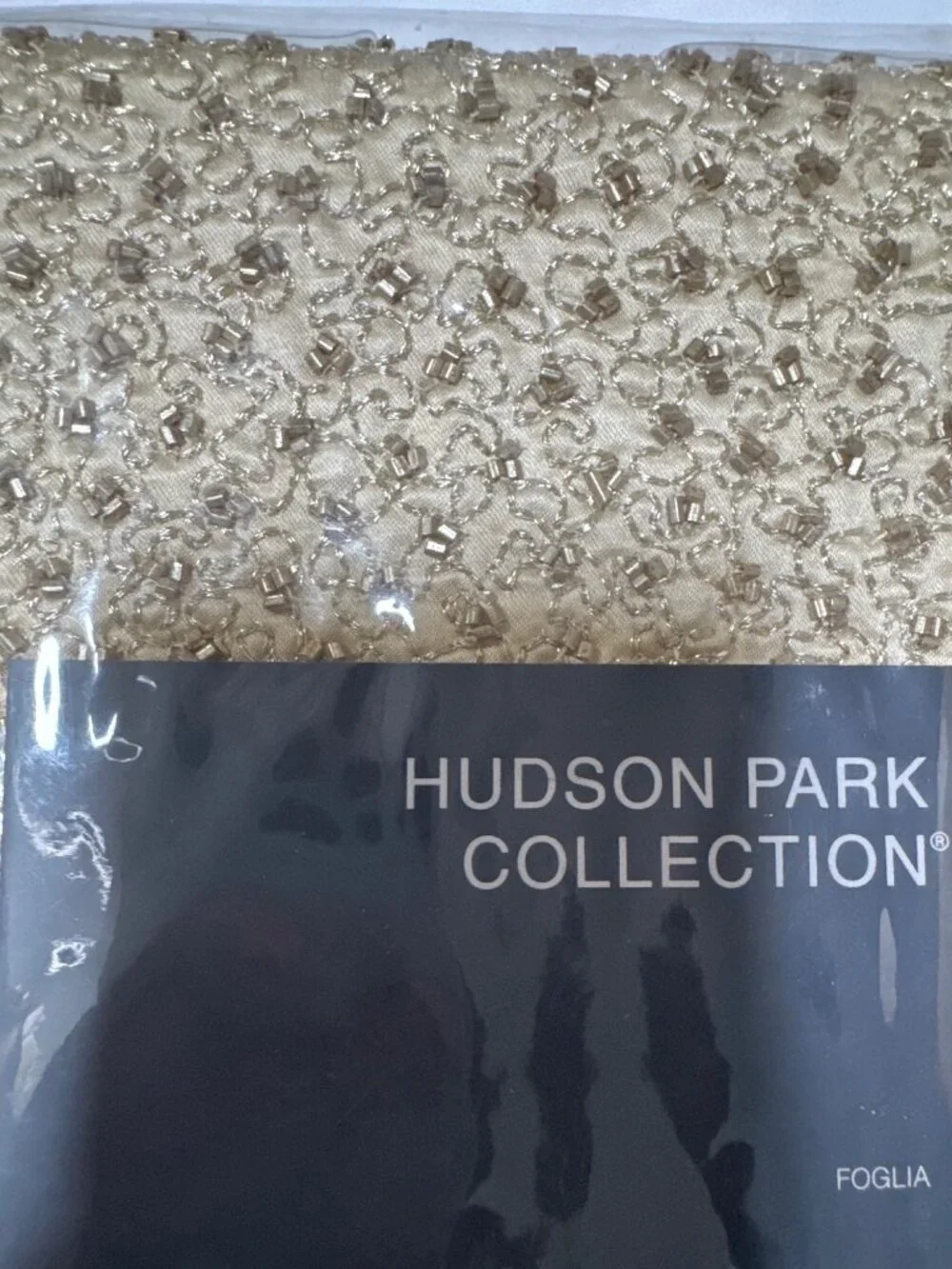 NWT Hudson Park Collection Foglia Pillow Sham Gold Size Euro